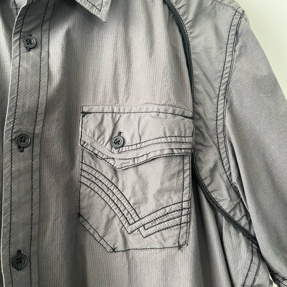 Buckle Black slim fit button down short sleeve size Large - Picture 2 of 4